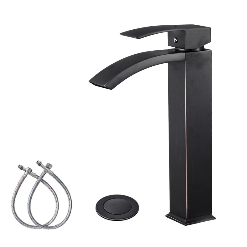 Bathroom Faucet with Drain Assembly, Matte Black