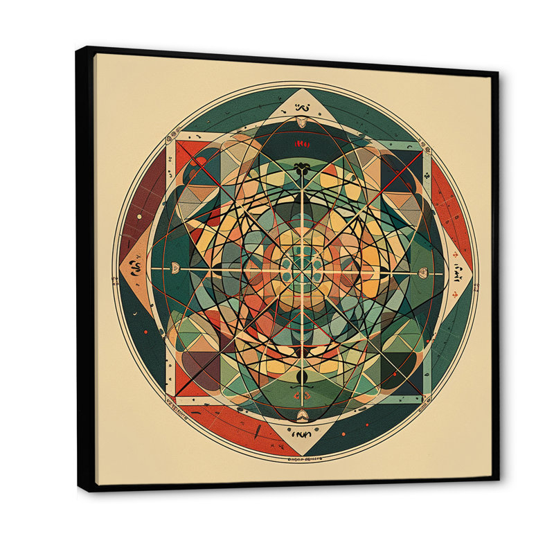 Sacrée mystère rétro Alchimie mandala I sur toile, H 36 po x l 36 po, Toile tendue