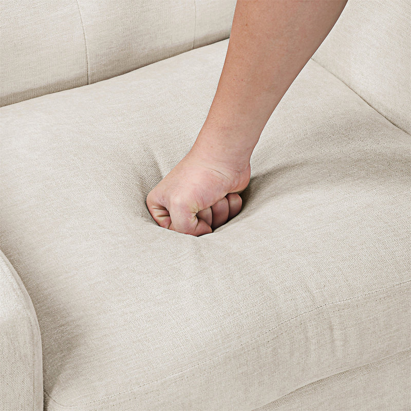 Button-Tufted Accent Chair, Beige