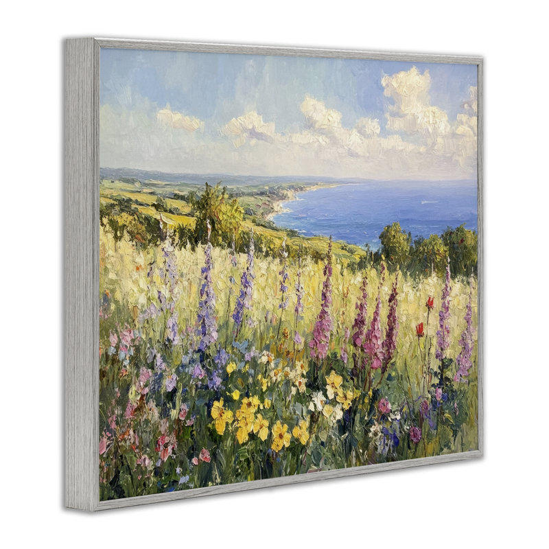 Giclée encadrée pastel Hyacinth Seaside Garden, design par Petal Prints Design, H 16 po x l 20 po