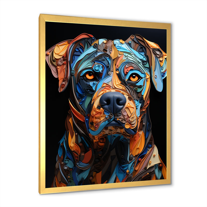 «Boxer Boldness I», art mural sur toile, H 40 po x l 30 po x P 1,5 po, Cadre doré simple