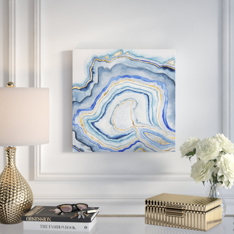 « cobalt agate i », reproduction sur toile tendue, H 18 po x l 18 po x P 1,5 po