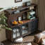 Buffet en bois massif noir-1127621445