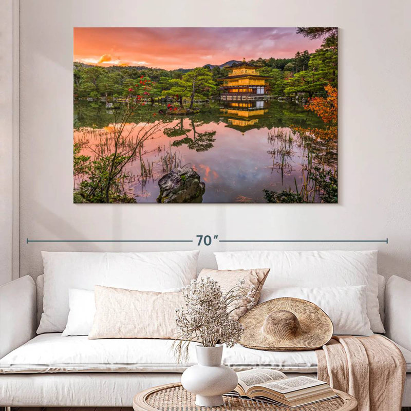 Adella Sunset At Kinkaku-Ji Temple, 34" H x 51" W