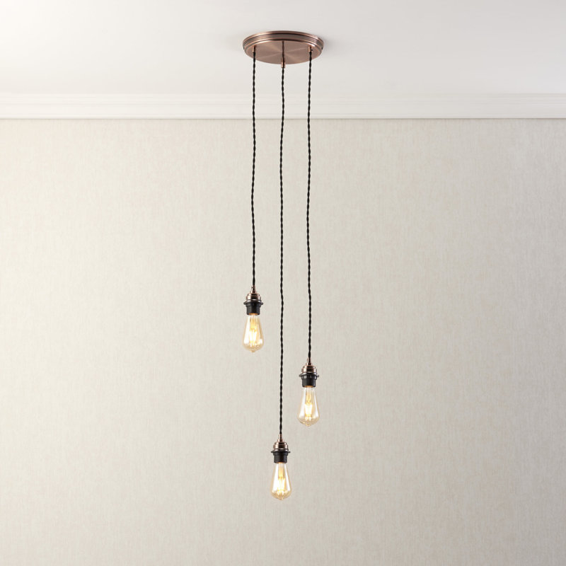 3 - Light Pendant, Antique Copper Plate