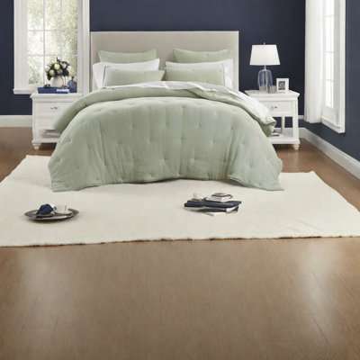 Ensembles de literie pour très grand lit de qualité supérieure, courtepointes en mousseline de coton, style brodé sauge