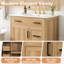 Meuble-lavabo de 30 po avec portes et tiroirs à fermeture en douceur, tablette réglable, design moderne