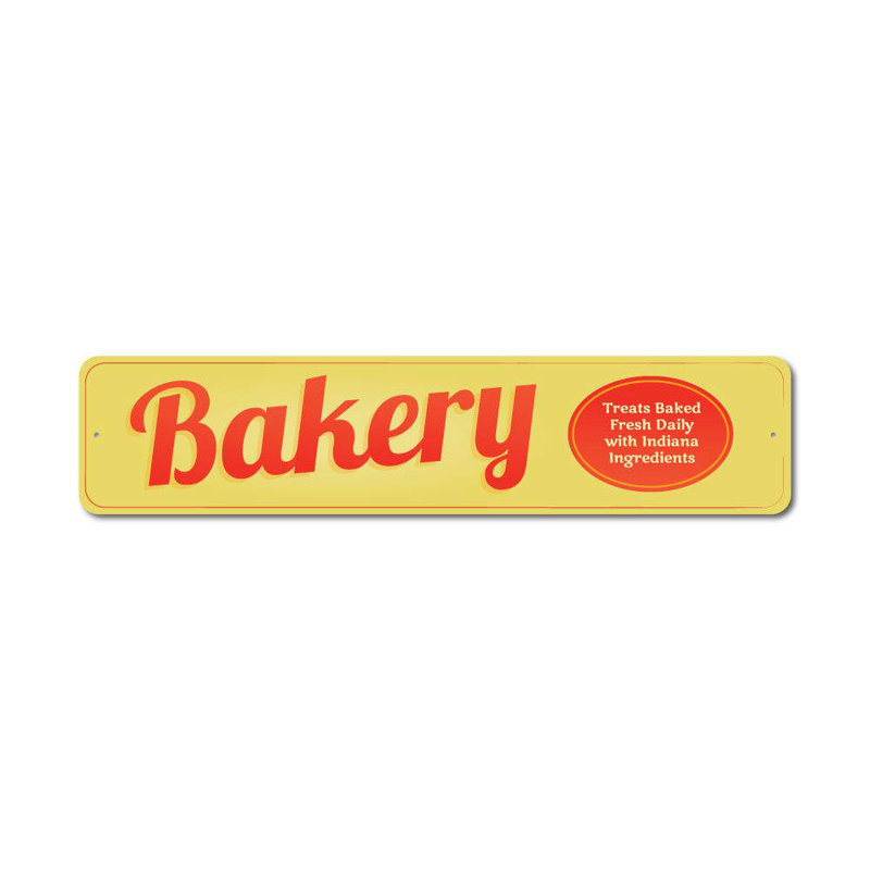 Bakery Custom Aluminum Sign, 4" H x 18" W x 0.04" D