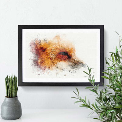 Profile of a Red Fox in Abstract - Framed Print