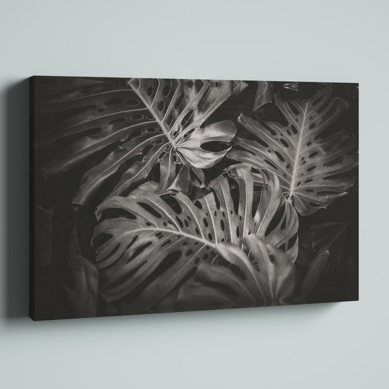 Moody Palm Leaves - Photographie sur toile tendue, H 12 po x l 18 po