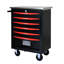 Chariot de rangement roulant 6 outils - Garage, atelier, entrepôt noir et rouge avec cadre solide 6 tiroirs roulettes d'atelier pour les besoins de réparation-607958553