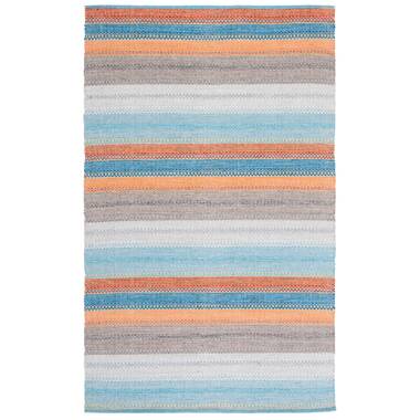 Archie-Lee Kivett Aqua/Orange/Pink Indoor/Outdoor Washable Area Rug Dakota Fields Rug Size: Rectangle 5' x 7