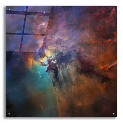 Lagoon Nebula' by NASA's Hubble Space Telescope Acrylic Glass Wall Art