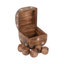 Boîte de rangement en bois de manguier et laiton en forme de dés pour bureau à domicile ou salon, ensemble de 5 à 4 po
