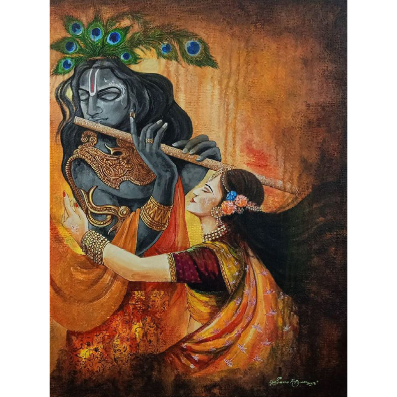 Krishna Deewani - Krishna Devotee | Acrylic On Stretched Canvas | By Survo P Basu