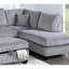 Fog Corduroy Sectional - Chaise, , With Pillows L-shaped In
