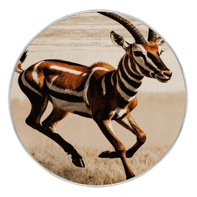 Washable Topi Wildlife Area Rug