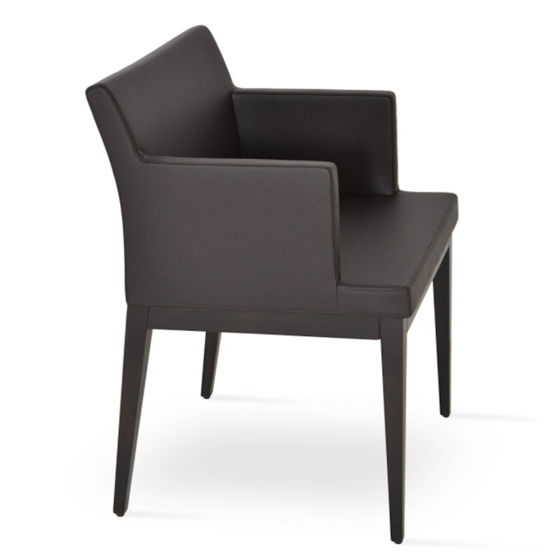 Fauteuil l 22 po Soho, Wengé, Coton gris brique