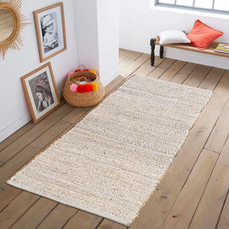 Aleksei Jute Area Rug, Runner 2' x 5', Ivory
