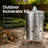  20-Gallon Galvanized Steel Incinerator Can with Lid, Ventilation Holes, and Lid Lifter – High-Heat Outdoor Burner Bin for Leaves, Paper, Yard Waste, and Garden Debris, Silver