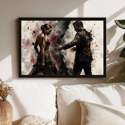 Art mural sur toile noir encadré pour le salon, la chambre à coucher, le bureau ou le vestibule - décoration murale décorative avec art de la danse