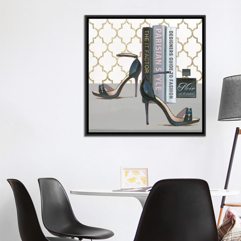 «Forever Fashion VI», impression sur toile, H 18 po x l 18 po x P 1,5 po, Toile avec cadre noir, Pas de tapis