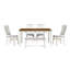 Ensemble de table de salle à manger Mid-Century en bois avec tiroir et chaises rembourrées pour petits espaces-753813418-753813416
