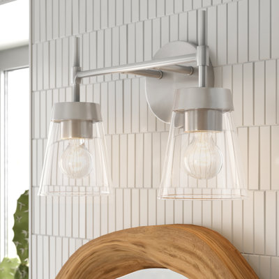 Éclairage pour salle de bain 2 lumières Delgado - Acier brossé