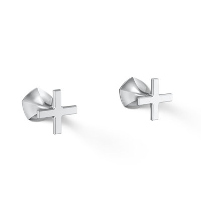 Occasion Wall-Mount Bathroom Sink Faucet Cross Handle Trim