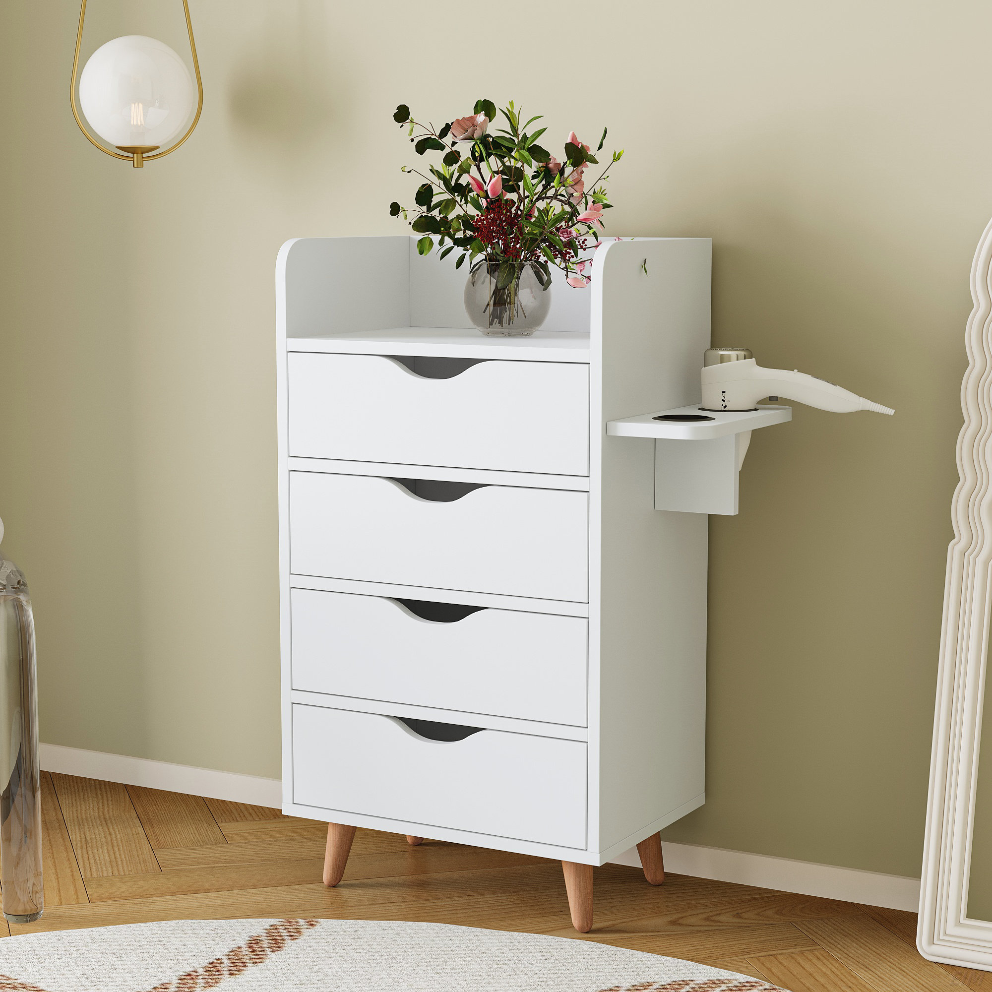 George Oliver 4 -Layer Salon Storage Cabinet,Beauty Barber Salon ...