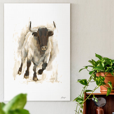 «Rustic Bull I», reproduction d'art sur toile tendue