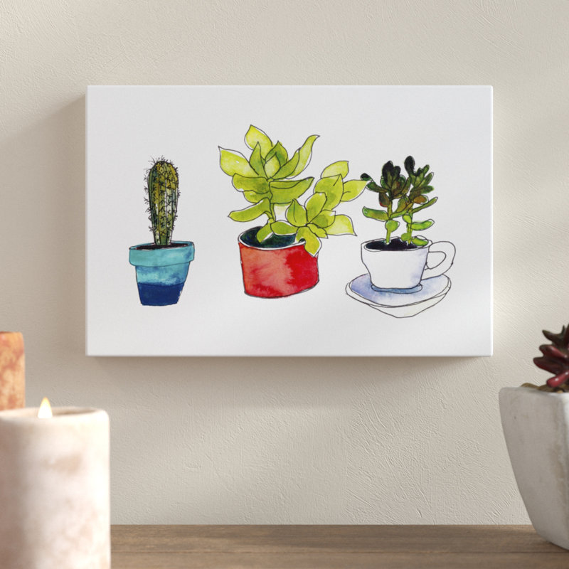 Vibing Succulents II by Paul McCreery - Painting Print, 20cm H x 30cm W, Wrapped Canvas