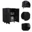 Armoire de rangement Lions, porte double et roulettes, finition wengé noir-1657132041