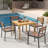 Farnsleigh Square Acacia Solid Wood Outdoor Dining Table Umbrella Hole , 36 " W 36 " D