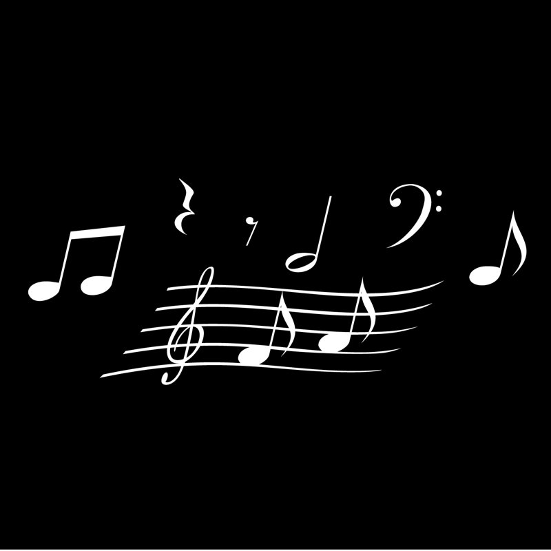Adhésif décoratif musical, Blanc