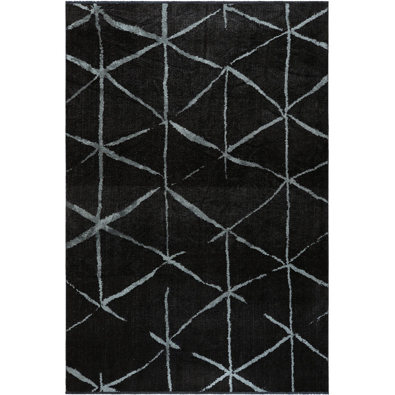 Tapis noir Rapture, Rectangle 7 pi 10 po x 9 pi 10 po