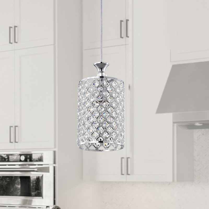 Luminaire suspendu rond de luxe en cristal à 1 lumière Ivonna