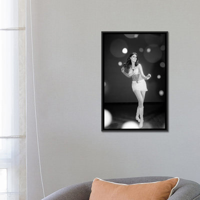 " 1960s Woman Dancing In White Fringed Halter Top Mini-Dress Skirt And Go-Go Boots " by Vintage Images