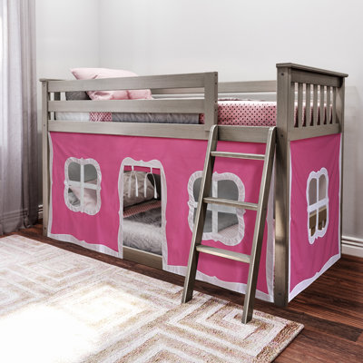 Mendelson Kids Low Bunk Bed with Curtain