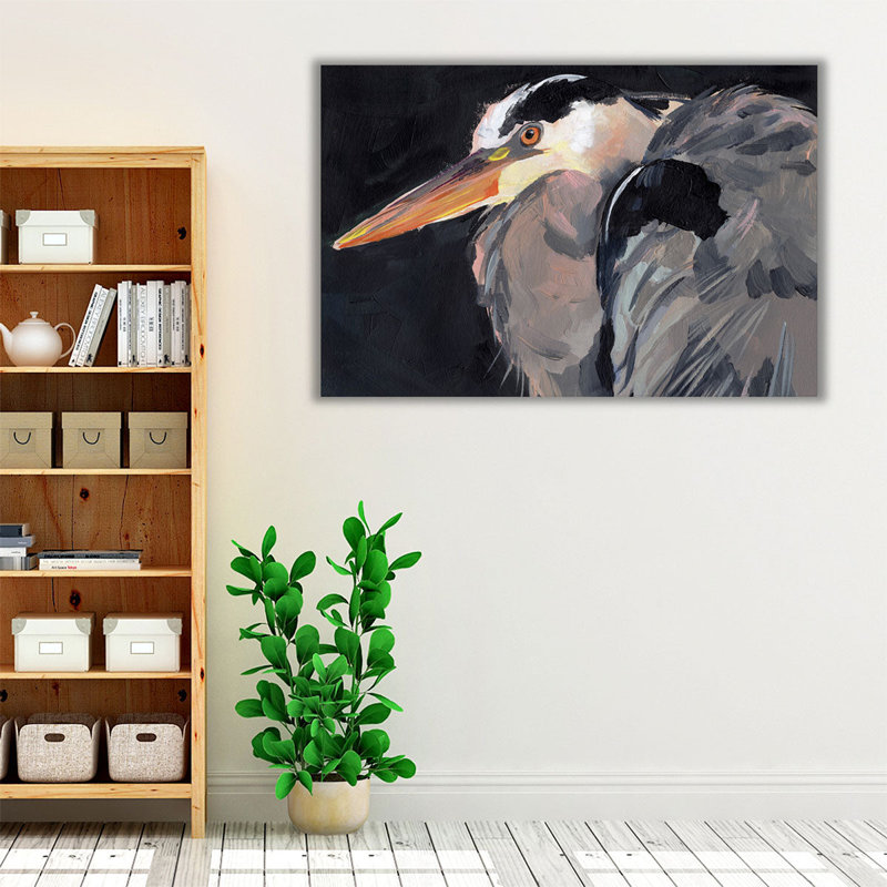 «Great Heron II», reproduction d'art sur toile, H 16 po x l 24 po