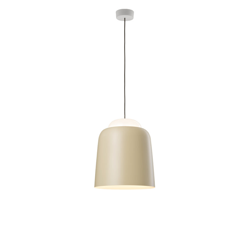 Teodora 1 - Light Dome Pendant, Black, Matt Beige/White, 300cm H x 24cm W x 24cm D