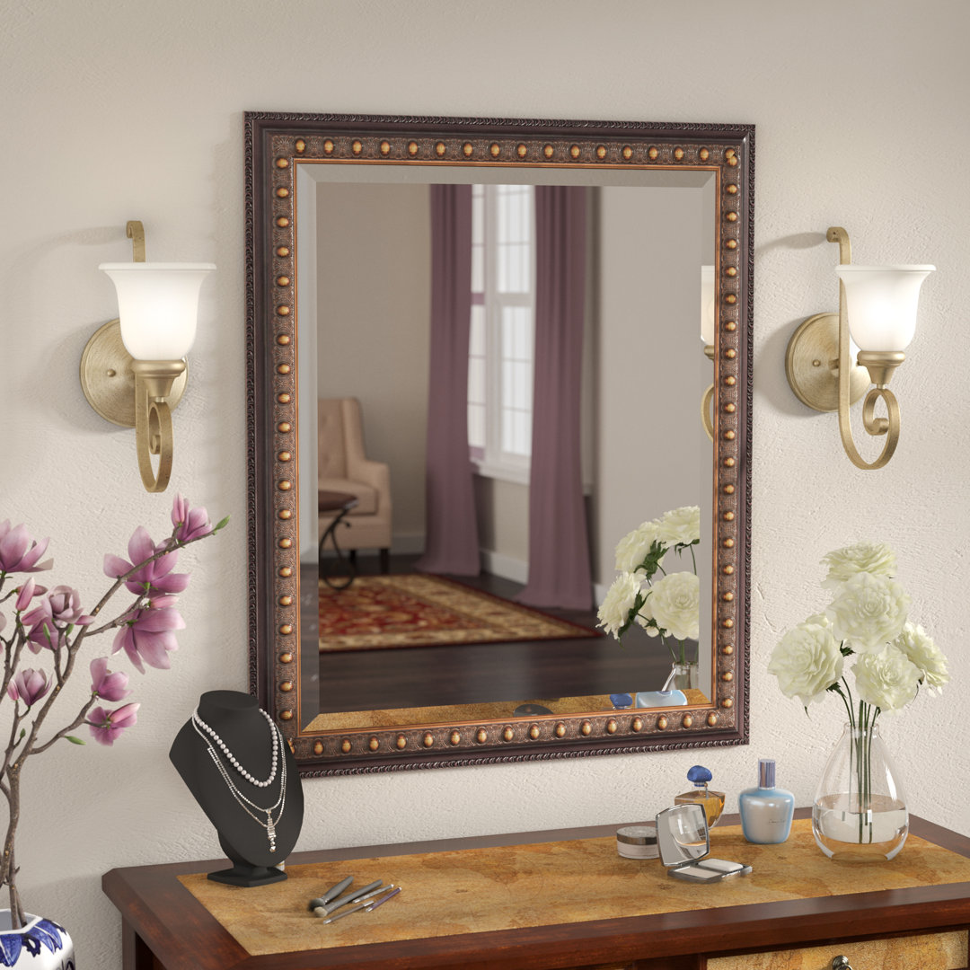 Solid Wood Flat Wall Mirror Lark Manor™ 