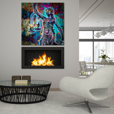 «Crypto Is Justice», art mural en verre acrylique