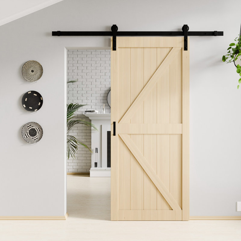 Tan 36" x 84" Sliding Barn Door with Hardware Kit