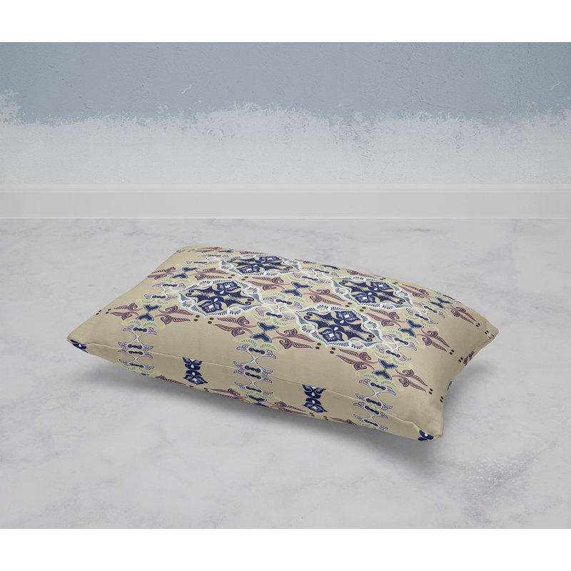 Coussin Floral Elegance, Bleu / Vert
