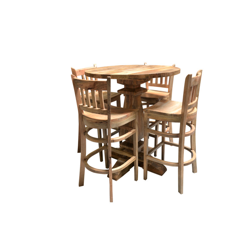 Beena Round Solid Wood Dining Table, Bar Table (42" Height)