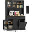69 po, armoire de cuisine avec station de charge, noir
