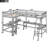 Wood Twin Size L-Shaped Loft Bed with Ladder and 2 Built-in L-Shaped Desks-1497687141