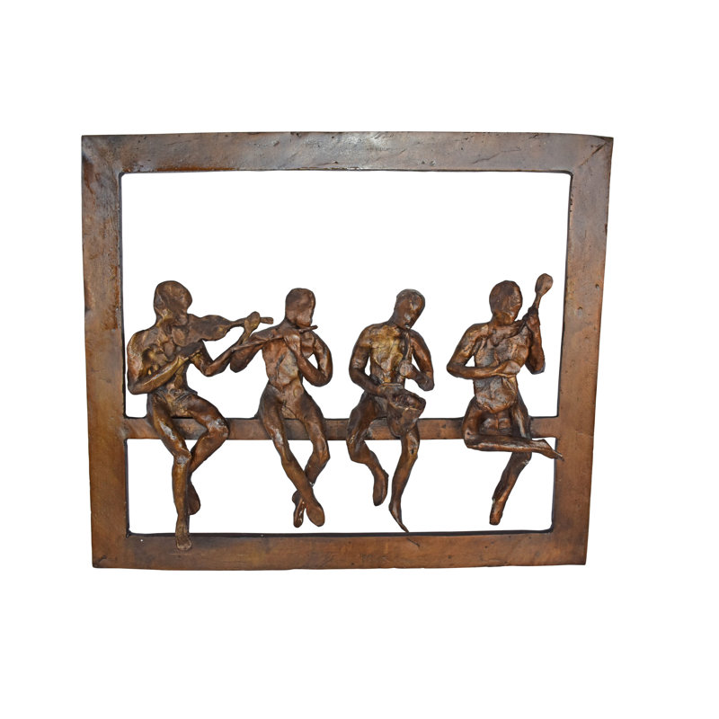 Statue cadre en bronze Engemann Musisans - Taille: L 21 po x l 25 po x H 4 po.