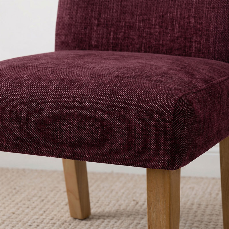 Chaise de salle à manger rembourrée en lin 18,5 po (ensemble de 8), Fabric Wine
